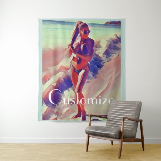 Beach Girl Thunder_Cove Wandkleed (In situ)