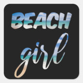 Beach Girl Vierkante Sticker (Voorkant)