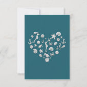 Beach Glam Diamond Heart Elegant Table Number Card Kaart (Achterkant)