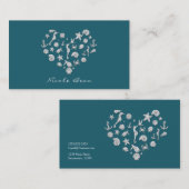 Beach Glam Diamond Heart Elegant Tropical Custom Visitekaartje (Voorkant / Achterkant)