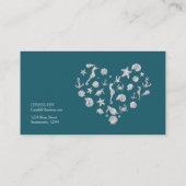 Beach Glam Diamond Heart Elegant Tropical Custom Visitekaartje (Achterkant)