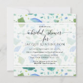 Beach Glass Modern Terrazzo Retro Vrijgezellenfees Kaart (Voorkant)