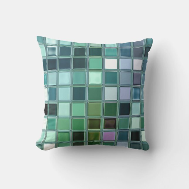 Beach Glass Mosaic Tile Art Kussen (Voorkant)