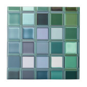 Beach Glass Mosaic Tile Art Tegeltje (Voorkant)