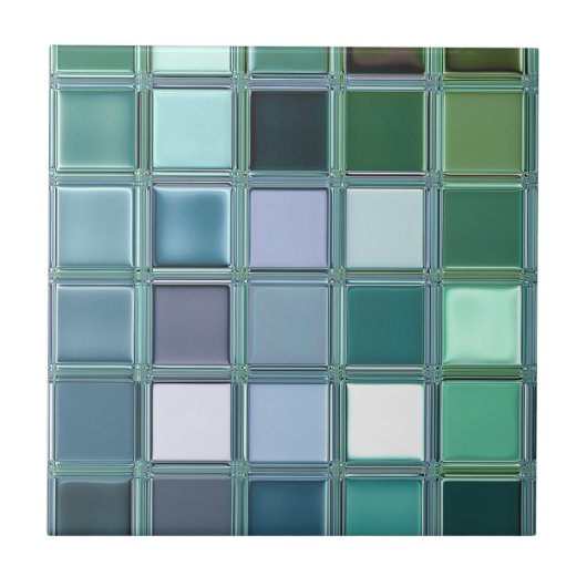 Beach Glass Mosaic Tile Art Tegeltje (Voorkant)