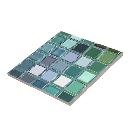 Beach Glass Mosaic Tile Art Tegeltje (Zijkant)