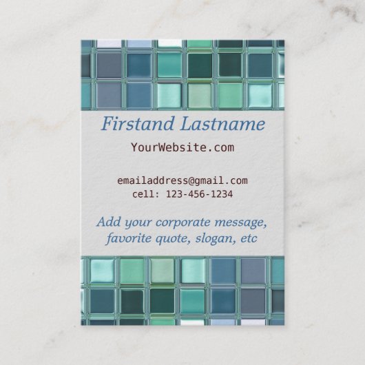 Beach Glass Mosaic Tile Art Visitekaartje (Voorkant)