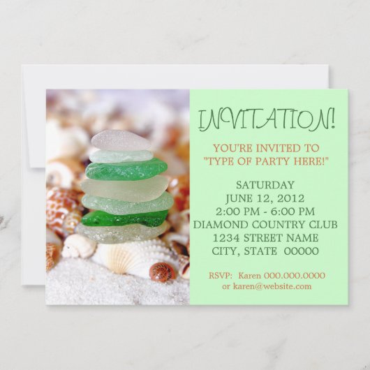 Beach Glass & Seashells-uitvindingen Kaart (Voorkant)