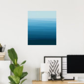 Beach Glass Waterverf Zee Gradient Color Block Poster (Thuiskantoor)