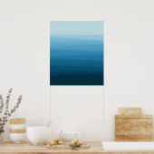 Beach Glass Waterverf Zee Gradient Color Block Poster (Keuken)