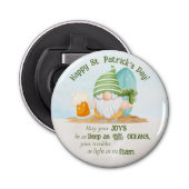 Beach Gnome St Patrick's Day Button Flesopener (Voorkant)