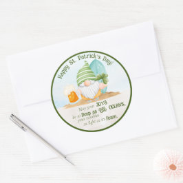 Beach Gnome St Patrick's Day Ronde Sticker