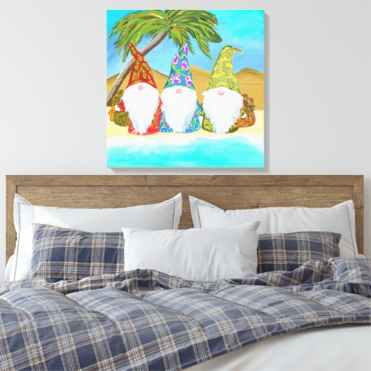 BEACH GNOMES CANVAS AFDRUK (Insitu (Slaapkamer))