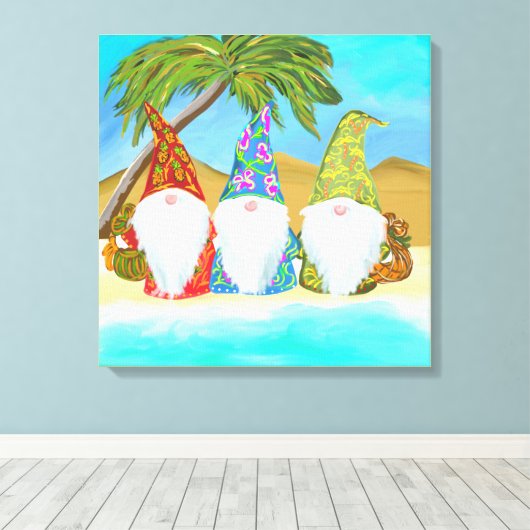 BEACH GNOMES CANVAS AFDRUK (Insitu (Houten vloer))