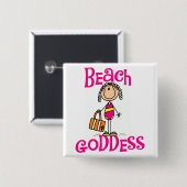 Beach Goddess Tshirts en Gifts Vierkante Button 5,1 Cm (Voorkant /achterkant)