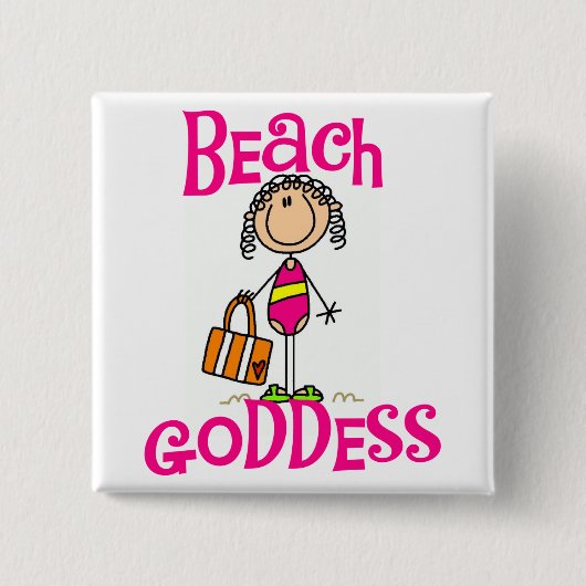Beach Goddess Tshirts en Gifts Vierkante Button 5,1 Cm (Voorkant)