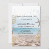 Beach Gold Seashells viering van het leven Kaart (Voorkant)