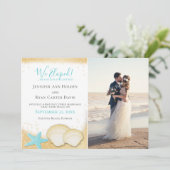 Beach Gold Sparkle We hebben een foto-bruiloft mee Kaart (Staand voorkant)