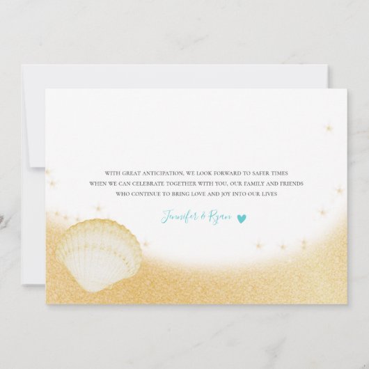 Beach Gold Sparkle We hebben een foto-bruiloft mee Kaart (Achterkant)