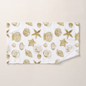 Beach Gold White Shells Bad Handdoek (Handdoek)