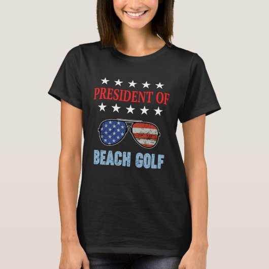 Beach Golf Accessories  USA Flag Beach Saying T-shirt (Voorkant)