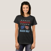 Beach Golf Accessories  USA Flag Beach Saying T-shirt (Voorkant volledig)