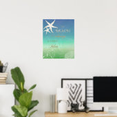Beach Good Idee Blue Green Starfish Art Poster (Thuiskantoor)