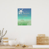 Beach Good Idee Blue Green Starfish Art Poster (Keuken)