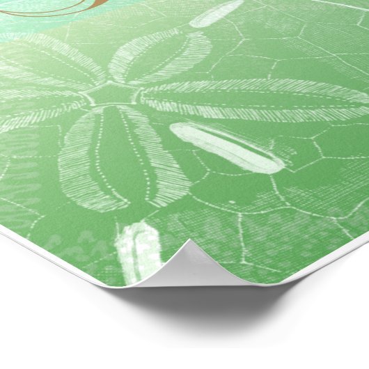 Beach Good Idee Blue Green Starfish Art Poster (Hoek)