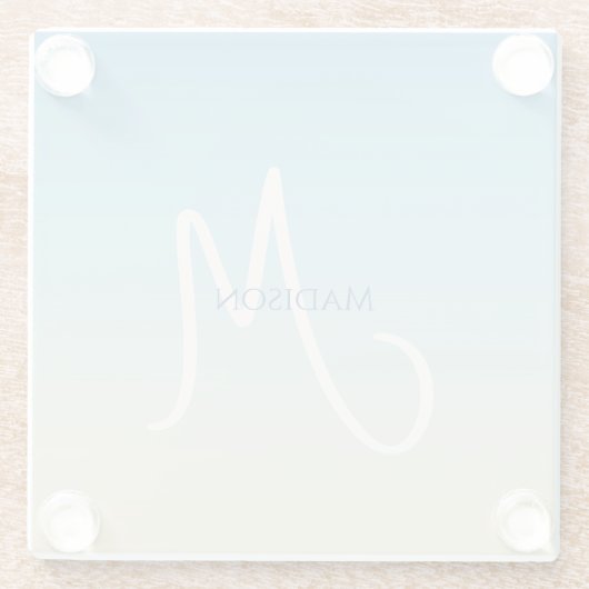 Beach Gradient Monogram  Glazen Onderzetter (Achterkant)