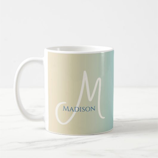 Beach Gradient Monogram  Koffiemok (Links)