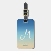 Beach Gradient Monogram Name  Bagagelabel (Voorkant verticaal)
