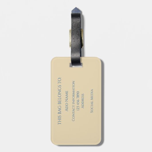 Beach Gradient Monogram Name  Bagagelabel (Achterkant verticaal)