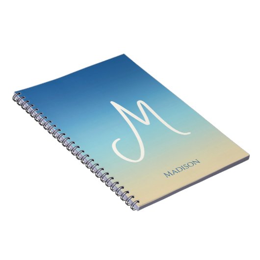 Beach Gradient Monogram  Notitieboek (Rechterzijde)