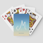 Beach Gradient Monogram  Pokerkaarten (Achterkant)
