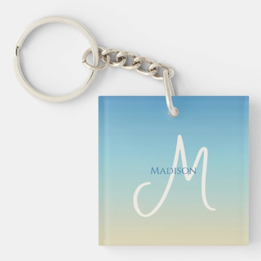 Beach Gradient Monogram  Sleutelhanger (Voorkant)