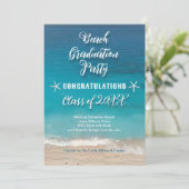 Beach Graduation Party for Class Invitation Kaart (Staand voorkant)