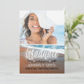 Beach Graduation Party Foto Kaart (Staand voorkant)