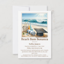 Beach Graduation Party Invitation Kaart