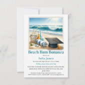 Beach Graduation Party Invitation Kaart (Voorkant)