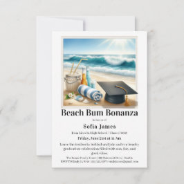 Beach Graduation Party Invitation Kaart
