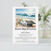 Beach Graduation Party Invitation Kaart (Staand voorkant)