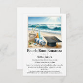 Beach Graduation Party Invitation Kaart (Voorkant / Achterkant)