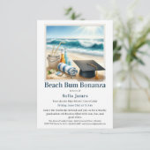 Beach Graduation Party Invitation Kaart (Staand voorkant)