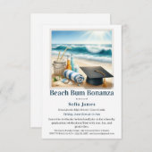 Beach Graduation Party Invitation Kaart (Voorkant / Achterkant)