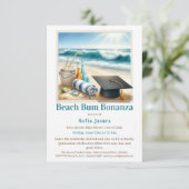 Beach Graduation Party Invitation Kaart (Staand voorkant)