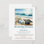 Beach Graduation Party Invitation Kaart (Voorkant / Achterkant)