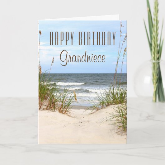 Beach Grandniece Birthday Card Kaart (Voorkant)