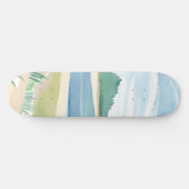 Beach Grass Bay | Watercolor Ocean Coastal Sea Persoonlijk Skateboard (Horizontaal)