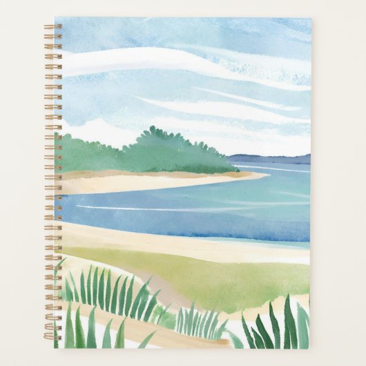 Beach Grass Bay | Watercolor Ocean Coastal Sea Planner (Voorkant)